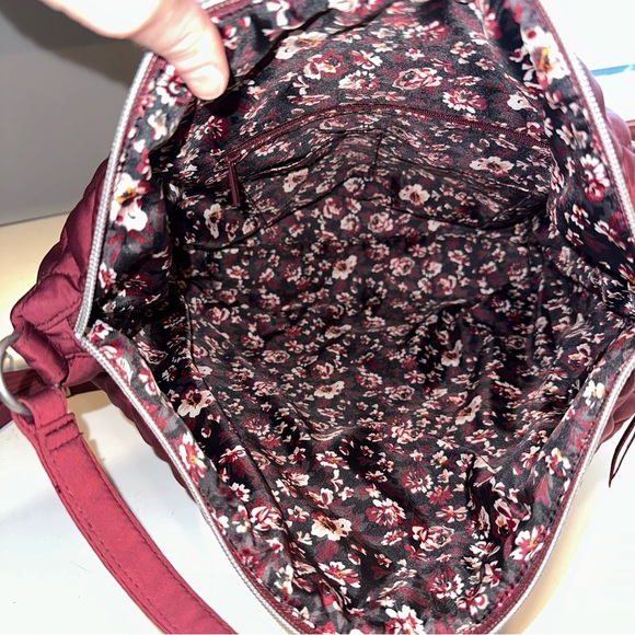 Vera Bradley Raisin Oversized Hobo Shoulder Bag in Performance Twill - Picture 3 of 8